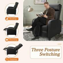 Recliner Chair Modern PU Leather Reclining Chair Ergonomic Adjustable Recliner For Living Room Home Theater Seating Single Sofa