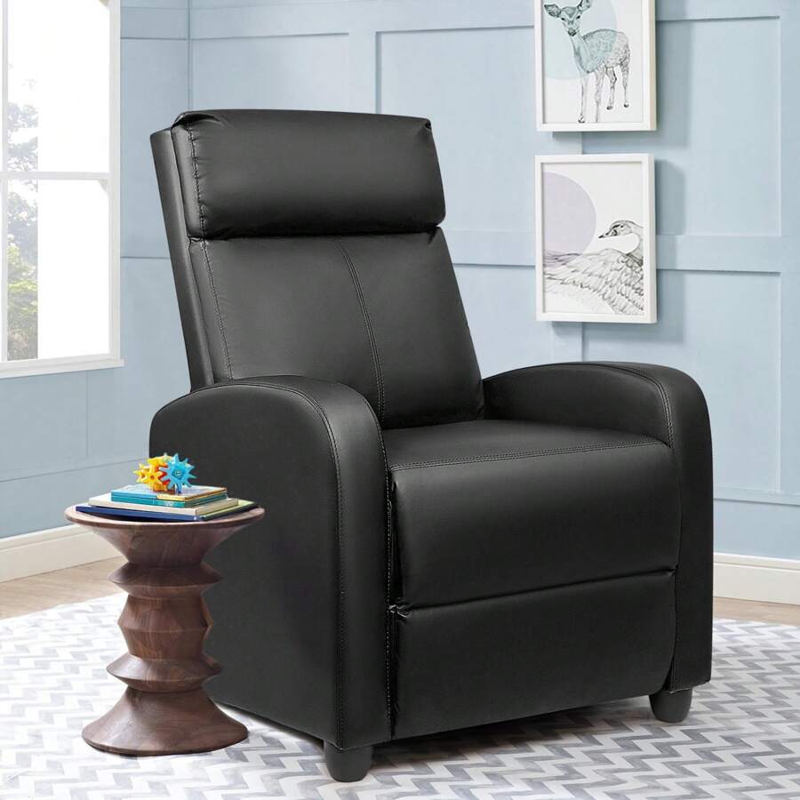 Recliner Chair Modern PU Leather Reclining Chair Ergonomic Adjustable Recliner For Living Room Home Theater Seating Single Sofa
