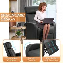 Recliner Chair Modern PU Leather Reclining Chair Ergonomic Adjustable Recliner For Living Room Home Theater Seating Single Sofa