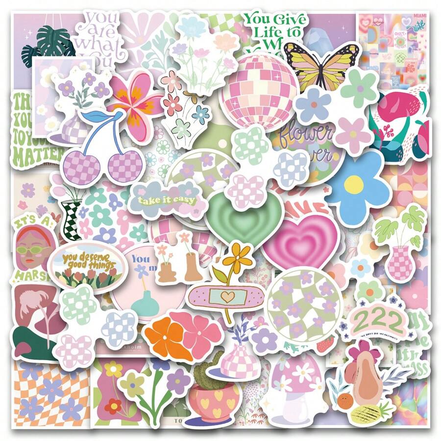 60PCS Danish Pastel Stickers Aesthetic Vinyl Stickers High Quality Stickers Decals Scrapbook,Journaling,Laptop,Bumper,Skateboard,Water Bottles,Computer,Phone Stickers Can Bring A Lot Of Fun To Your Life,The Perfect Gift For Adults
