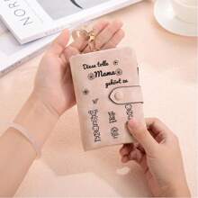 Pink PU Leather Practical Personalized Wallet, Double Fold Women's Wallet Mini Lightweight Wallet, Credit Card, Keybox Short Wallet, Cute Modern Fashion, Christmas, Mother's Day, Birthdays, Anniversaries, Valentine's Gifts, Girls' Gifts, Women's Bags, School Supplies, School Dormitories, And Return To School Gift Bags Valentines, Purses And Bags Women - Multicolor - View 4