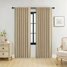 Có sẵn 4 tấm và kích thước 1 tấm/2 tấm Bộ tấm rèm: Rèm cửa có túi/màn che phía sau, có kẹp, rèm cách nhiệt màu trơn cản sáng cho phòng khách, văn phòng, phòng ngủ, nhà bếp, nhiều không gian khác nhau - Màu be - Xem 28