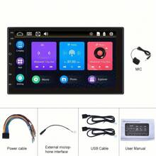 Double Din Car Stereo Radio 7'' HD Touch Screen For Android Auto Universal Car MP5 Player Support Hands-Free Calls FM/TF/USB Steering Wheel Control Mirror Link Rear View Camera(Optional) - 帶相機 - 查看 7