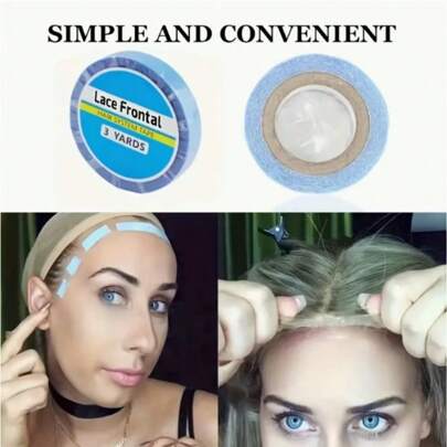 Waterproof Lace Front Wig Tape, 3 Yards X 0.8 Cm - Double-Sided Adhesive For Secure Hold On Wigs And Extensions - Strong, Flexible Hold - Waterproof Lace Front Wig Tape - Strong Bond, Double-Sided Support For Extensions And Wig Pieces