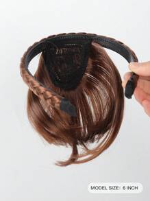 Women's Synthetic Straight Hair Bangs With Braided Headband, Fashion Hairpiece Extension, Universal Fit For All - Basic Style Hair Accessory - Multicolor - View 3