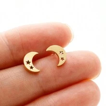 1 paar modieuze kleine ster maan oorbellen mini eenvoudige elegante oorbellen voor vrouwen sieraden cadeaus
