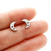 1 paar modieuze kleine ster maan oorbellen mini eenvoudige elegante oorbellen voor vrouwen sieraden cadeaus