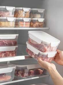 10 Piezas de Recipientes de Almacenamiento de Alimentos Apilables "Fácil de Limpiar", 850ml/1400ml - A Prueba de Fugas y Aptos para Microondas para Refrigerador y Uso en Exteriores - Ver 5