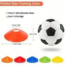 Set de 52 piezas para el almacenamiento de discos, conos, huellas y bloques de entrenamiento con logotipos de fútbol y baloncesto - Multicolor - Ver 9