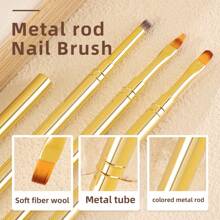 1/11 Peças Pincel Liner de Arte de Unhas, Pincel de Pintura com Padrão de Listras, Pincel de Extensão de Gel Acrílico UV, Caneta de Desenho e Escultura, Ferramenta de Manicure, Pincel de Unhas - Dourado - Visão 8