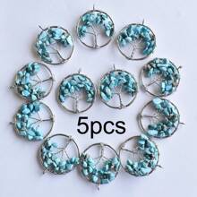 5pcs/set Creative Tree Detail Round DIY Pendant For Women For DIY Jewelry Making - Multicolor - View 9