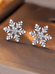 2 chiếc bông tai lấp lánh thời trang thanh lịch hình bông tuyết cho phụ nữ ngày lễ Giáng sinh, quà tặng cho cô ấy - Hoa tai - Xem 6