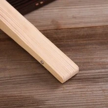 1pc 檀香镂空木扇木扇彩色檀香木扇镂空折扇印花木制工艺扇仿檀香扇，送礼佳品 - 杏色 - 查看 6