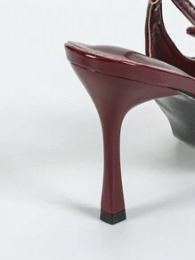 Women's Pointed Toe Kitten Heels, PU Material, Ankle Strap, Elegant Daily Wear High Heels For Outdoor Shopping, Festivals, Parties, Suitable For Spring, Summer, Autumn, Winter, Matching Satin Dresses, Christmas, Fall
