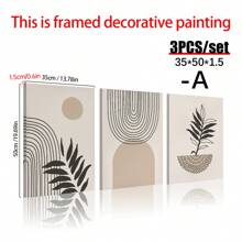 Boho Abstract Wall Art Prints, Boho Wall Decor, Set Of 3 Wall Prints, Scandi, Mid Century, Black, Beige, Green, Terracotta, Boho Canvas Wall Art, No Frame,Poster Gifts Birthday Graduation - Multicolor - View 18