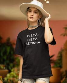 Unisex Basic Cotton T-Shirt Novos Baianos Black Black Black - 黑色 - 查看 1