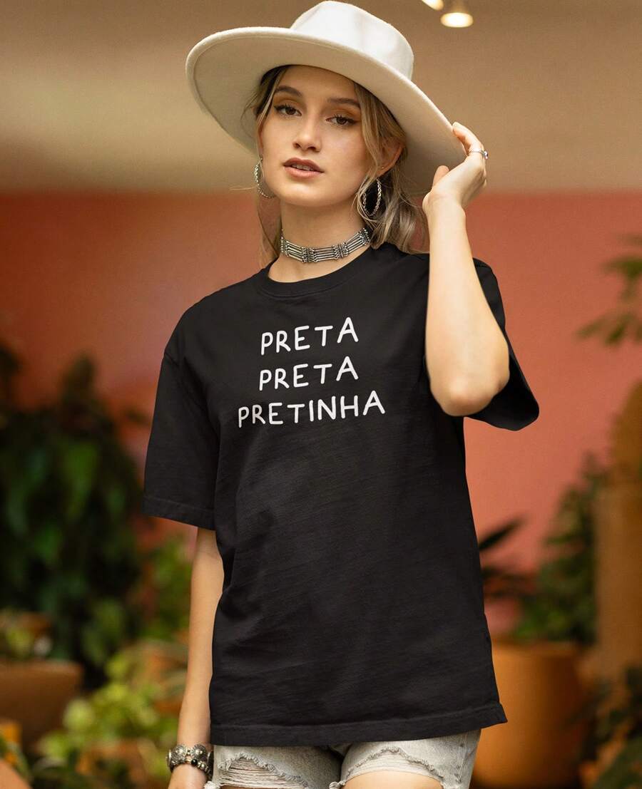 Unisex Basic Cotton T-Shirt Novos Baianos Black Black Black - 黑色 - 查看 1