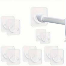 6pcs Telescopic Rod Brackets - Adhesive Curtain Rod Brackets - Wall Mount Rod Brackets - Bathroom Accessories - Multicolor - View 3