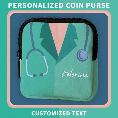 1 Custom Wallet Headphone Bag, Unique Design (Photo, Landscape, Illustration, Name) Zipper Wallet, Pocket, Wallet, Miscellaneous Storage Bag, Fashion Modern Travel, Birthday Gift, Anniversary Valentine's Day, Valentine's Day, Gift Bags For Women, Teacher Gifts Shop Back To School