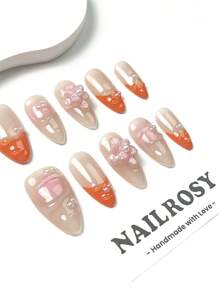 nailrosy Bộ 10 dụng cụ làm móng tay thủ công Màu đỏ tía hạnh nhân trắng hoa phong cách Nhật Bản hiện đại thanh lịch Y2K tối giản phong cách Hàn Quốc thiết kế tươi mới sang trọng phong cách Pháp trung tính cổ điển dễ thương kawaii sáng tạo hoàn thiện bóng lấp lánh ombre 1 tài khoản hộp bộ làm móng tay bao gồm miếng dán - Đỏ - Xem 3