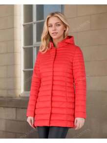 Piumino da donna trapuntato con imbottitura leggera, cappotto a bolle ripiegabile