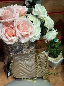 Women's Mini Crossbody Bag Chain Strap Party Bag - Khaki - View 2