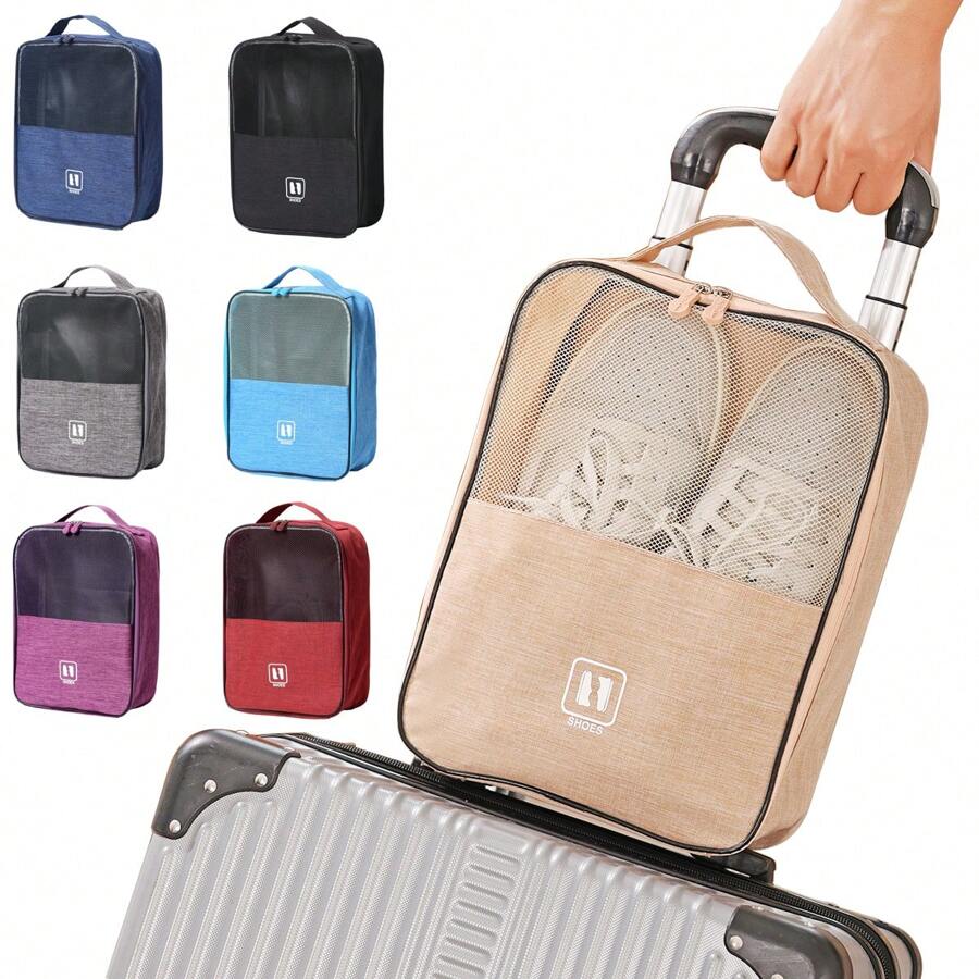 1PC 旅行鞋袋鞋袋鞋子收纳盒鞋套鞋子收纳袋鞋套可放行李包家用鞋子收纳神器省空间多功能防尘鞋袋日常收纳袋 - 彩色 - 查看 1