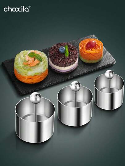 choxila 1pc Sushi Tools, Cold Dish Molds, Cake Molds, 304 Stainless Steel, Kitchen Gadgets, Baking Utensils, For Kitchens, Restaurants, Cake Shops, Sushi Restaurants