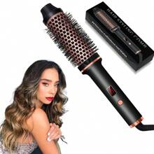 Thermal Brush, 38 Mm Hot Brush 3 In 1, Round Hair Brush-Hair Volumizer Curl Brush,UKLISS Travel Hair Straightener Brush,Hot Brushes For Hair Styling,Lightweight Heated Brush With 200°C,Double Voltage - UK Plug(220-240V) - View 3