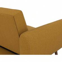 Novogratz Brittany Futon Sofa Bed And Couch Sleeper, Camel Faux Leather - 芥末亞麻布 - 查看 9