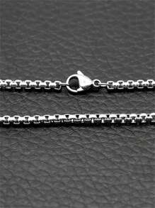 1pc 2mm Minimalist Stainless Steel Necklace, Unisex DIY Accessory Suitable For Any Occasion