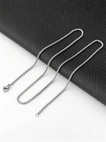 1pc 2mm Minimalist Stainless Steel Necklace, Unisex DIY Accessory Suitable For Any Occasion