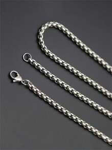1pc 2mm Minimalist Stainless Steel Necklace, Unisex DIY Accessory Suitable For Any Occasion