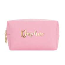1pc Personalized Bronzing Name Large Capacity Cosmetic Bag, A Great Gift Option Bags Ladies