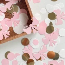 100 piezas de confeti de lazos rosados - Confeti para despedida de soltera "Se está atando el nudo", decoraciones de ducha nupcial con lazos, despedida de soltera "Atando el nudo"