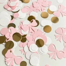 100 piezas de confeti de lazos rosados - Confeti para despedida de soltera "Se está atando el nudo", decoraciones de ducha nupcial con lazos, despedida de soltera "Atando el nudo"