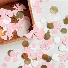 100 piezas de confeti de lazos rosados - Confeti para despedida de soltera "Se está atando el nudo", decoraciones de ducha nupcial con lazos, despedida de soltera "Atando el nudo"