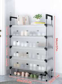 Zapatero de 5/6 niveles a prueba de polvo, organizador de gabinete de zapatos que ahorra espacio con marco de metal para interiores, hogar, dormitorio, apartamento, alquiler - Multicolor - Ver 6