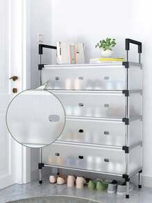 Zapatero de 5/6 niveles a prueba de polvo, organizador de gabinete de zapatos que ahorra espacio con marco de metal para interiores, hogar, dormitorio, apartamento, alquiler - Multicolor - Ver 8