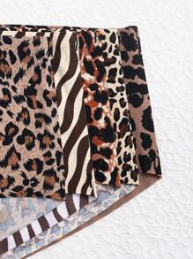 5入組高腰彈性無痕包覆豹紋女士內褲 - 彩色 - 查看 4