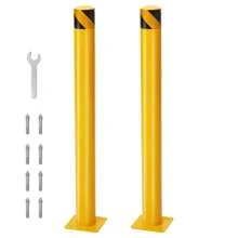 Safety Bollard,2 Packs 42 Inch Height Bollard Post,Steel Safety Bollard Post Parking Barrier With 8 Anchor Bolts,Yellow Driveway Security Bollards For Traffic Control,Driveway Barrier,Parking Pole,Traffic-Sensitive - 黃色 - 查看 1
