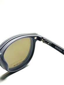 Round Clip On Glasses Frame TR-90 Material With Spring - Xám - Xem 6