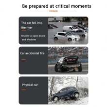 1pc Multi-Functional 2-In-1 Car Escape Tool, Mini Spring Automatic Window Breaker And Seatbelt Cutter (Window Breaker + Seatbelt Cutter) - Black - View 8