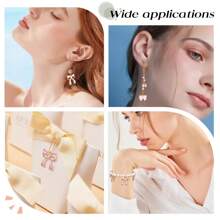 10/40Pcs 4 Style Romantic Enamel Flat Bowknot Charms Pink Bowknot Kawaii Dangle Pendants Bulk For Women Jewelry Making Earrings Necklace Bracelets Valentine's Day DIY CraftsSupplies