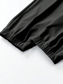 2Pcs Women Summer Sports Pants, Ice Silk Drawstring Waist Trousers, Versatile Outdoor Sport & Casual Wear Tights - Black - View 10