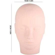 1 pieza/2 piezas Cabeza de práctica, cabeza de maniquí para práctica de maquillaje, maniquí de maquillaje facial, cabeza de entrenamiento de silicona con rostro humano 3D - Multicolor - Ver 4