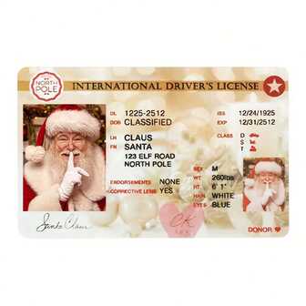 1 st, Jultomten Virtuellt Körkort Kälke Körkort Jullek Rekvisita Jultomten Lekrekvisita, Juldekorationer, Billiga Grejer, Konstiga Grejer, Minigrejer, Söta Estetiska Grejer, Cool Pryl