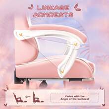 Gaming Chair, Video Game Chair With Footrest And Massage Lumbar Support, Ergonomic Computer Chair Height Adjustable With Swivel Seat And Headrest - Pink - View 5