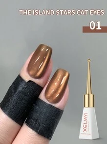 XEIJAYI 1瓶10毫升The Island Stsrs猫眼反光凝胶指甲油，8种颜色可选，闪亮，可卸除UV/LED灯 - 非常适合在家或美甲沙龙进行DIY美甲 - 不含磁性棒