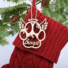 1 件 9 厘米个性化木制圣诞树装饰，仅木制标签装饰（不包括袜子），带名称的定制圣诞挂饰，创意雕刻文字圣诞树装饰，圆形镂空雕刻名称圣诞木制标签，圣诞树装饰，家居装饰，圣诞礼物，包装盒，木制手工圣诞礼物，圣诞小雕像，家居装饰 - 原木色 - 查看 13